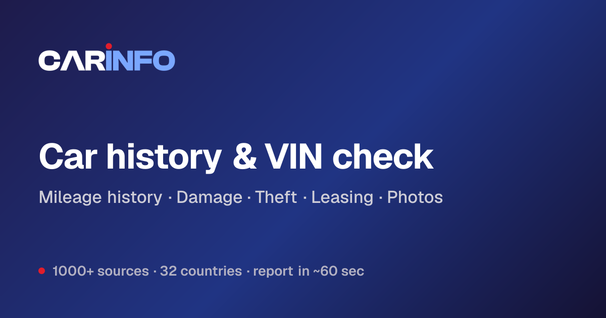 Dacia VIN Check: History and Mileage · CARINFOVIN.COM